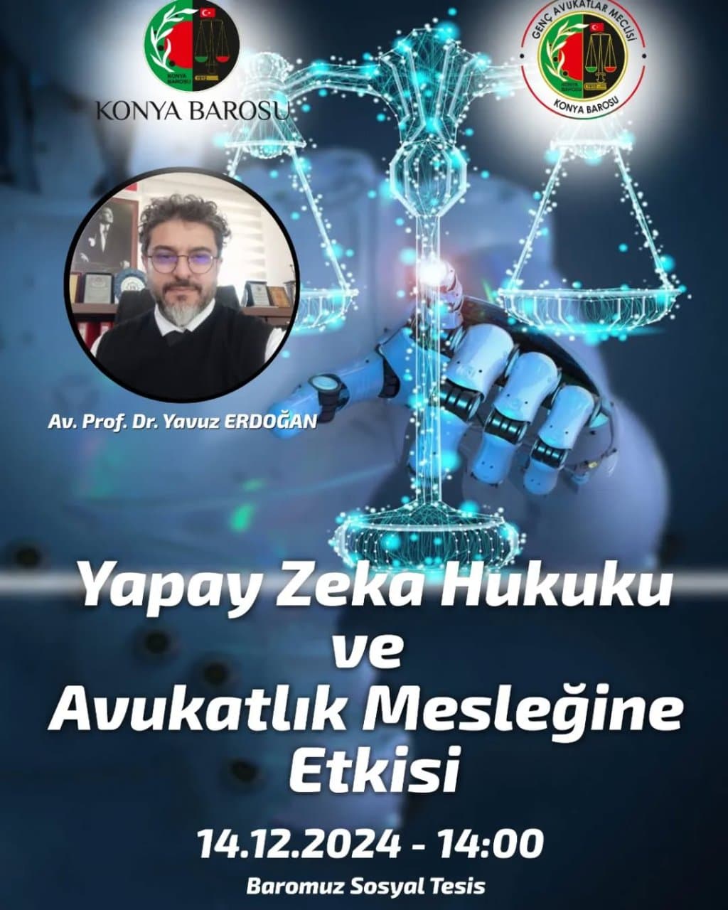 Konya barosu yapay zeka ve avukatlık mesleği afişi